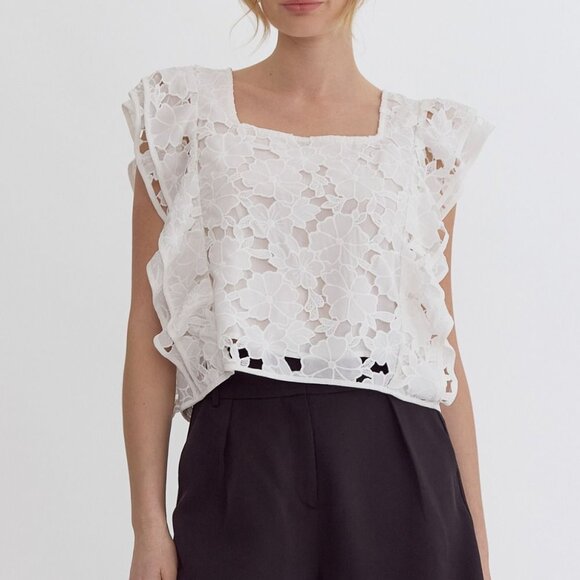 Entro Lace Floral Top - NWT - Size Small - Picture 4 of 4